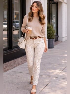 196.) RAFFAELLO ROSSI  / Floral Skinny Jeans / Raw Hem